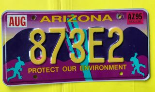 1995 Arizona Protect Our Environment Old Base License Plate Gecko