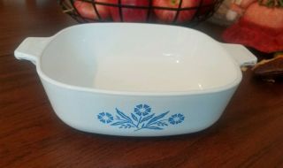 Vintage Corning Ware 1 Qt Blue Cornflower Casserole Dish P - 1 - B Quart Pyrex Glass