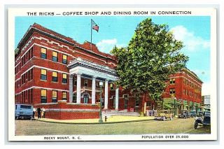 Vintage Postcard The Ricks Coffee Shop Rocky Mount North Carolina B9