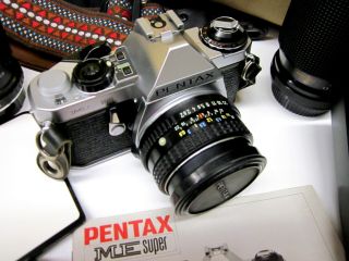 Pentax Me 35mm Slr Camera With Bundled Accessories - See List