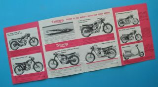 1963 Triumph Motorcycle Brochure 5ta T100 Tiger 6t Tr6 T120 Bonneville