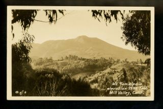 Real Photo Postcard Rppc California Ca Mill Valley Mt.  Tamalpais Vintage
