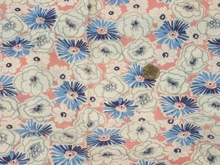 Vintage Full Feedsack: Blue And White Flowers On Pink