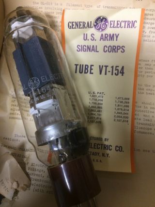 Nos Vintage Ge Gl - 814 Vt - 154 Transmitting Tube In