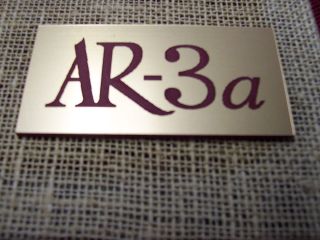 ACOUSTIC RESEACH SPEAKER,  AR - 3a REPLACEMENT LOGO PLATES - PAIR 2
