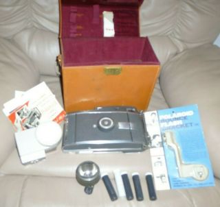 Polaroid Land Camera Model 110a W Box & Case Rodenstock Ysarex 4.  7 127mm