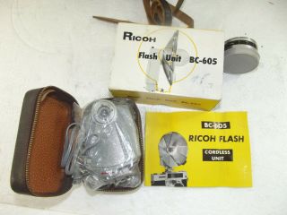 Ricoh 500 35mm Rangefinder Film Camera w/45mm f/2.  8 Lens,  acc.  tele lens,  flash 2