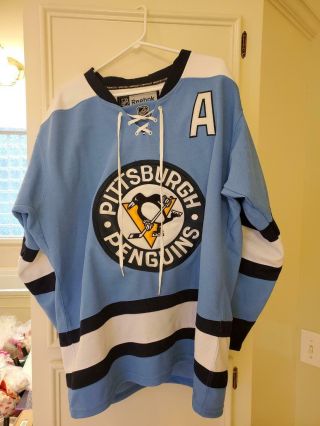 Reebok Pittsburgh Penguins Blue Malkin Jersey Size 52 2xl,