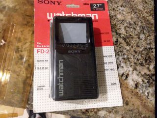 Vintage Sony Watchman Black And White Portable Tv Fd230