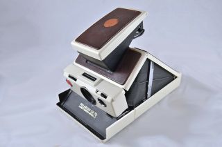 Vintage White/brown Leather Polaroid Sx - 70 Land Camera Model 2 In
