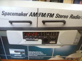 Nib Vintage Ge Spacemaker Stereo Radio Cassette W/light Under Cabinet