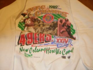 1989 San Francisco 49ers Sbxxiv Nfc Champions Fotl Large Sweatshirt Joe Montana