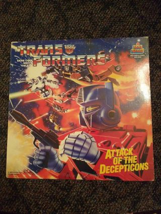 Vintage Transformers Attack Of The Decepticons Vinyl Record 1985 Hasbro
