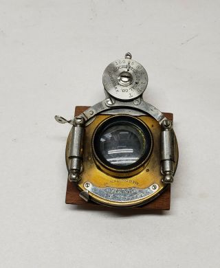 Antique Bausch & Lomb Victor Brass Piston Shutter Rochester Optical Camera Lens