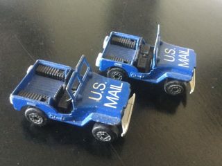 2 Vintage 1976 Matchbox Lesney Superfast U.  S.  Mail Jeep Made In England