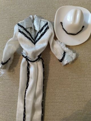 1980 Mattel Vintage Western Barbie Doll 1757 Cowgirl White Jumpsuit & Hat