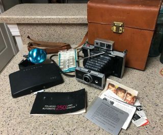 Vintage Polaroid Automatic 250 Land Camera Case Instructions Flash Bulbs