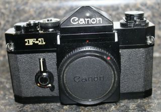 Vintage Black Canon F - 1 Slr Camera Body With Body Cap