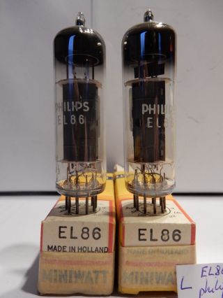 2x El86 Philips (6cw5) Matched Nib Mullard Prod.  Tube Valve Röhre