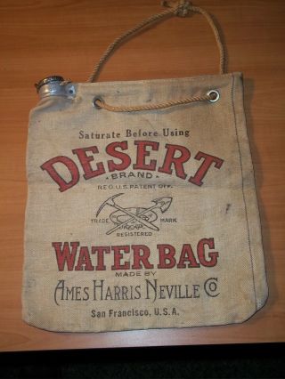 Vintage Desert Brand Water Bag Ames Harris Neville Co San Francisco Ca