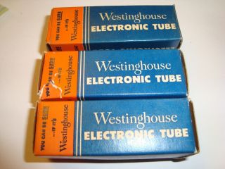 Three 5963 Tubes,  Black Plate,  Rca For Westinghouse,  Nib