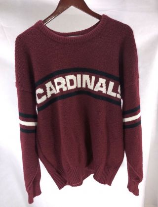 Vintage 80s Cliff Engle Arizona Cardinals Nfl Football Wool Sweater Size Xl