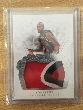2017 - 18 Flawless Jumbo Patch Ron Harper 22 Bulls Game Worn 3 Color Jersey Patch