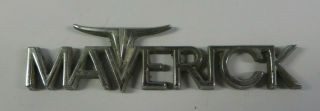 Old Vintage Ford Maverick Car Emblem Chrome Metal Badge Hood Ornament Logo