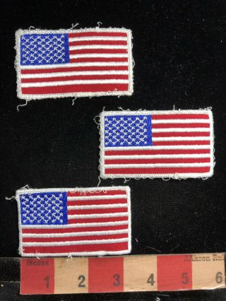 Vintage 3 White Border American Flag Patches Patriotism Patch 95me
