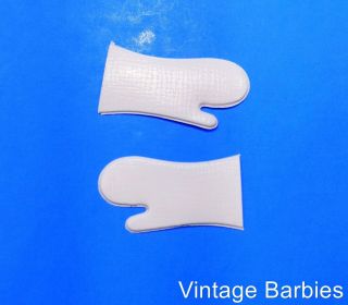 Barbie Doll Sized White Vinyl Gloves Minty Vintage 1960 
