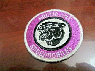 Vintage " Arctic Cat " 3 Inch Round Snowmobile Sew On Patch Nos