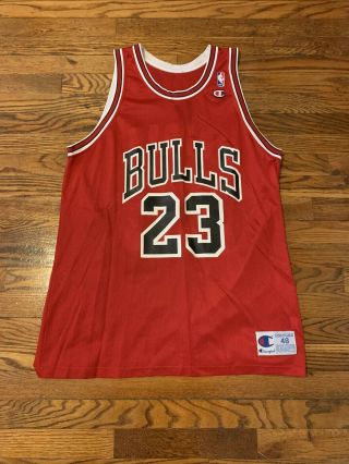 Vintage Champion Michael Jordan Chicago Bulls Jersey Sz 48