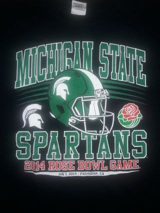Michigan State Spartans 2014 Rose Bowl Game Pasadena,  Ca T - Shirt Size Large