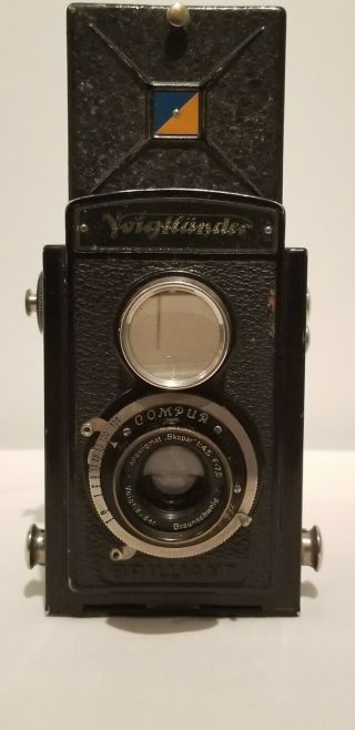 Voigtlander Brilliant 6×6 TLR Film Camera,  Skopar 1:4.  5 f=75mm Lens,  1933 Czech 2