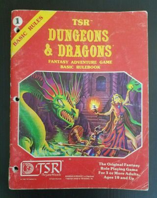 Vintage Dungeons & Dragons Basic Rulebook,  1981 1st Printing,