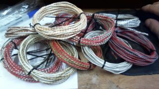 21 Ft Coil,  Pair Western Electric 22ga Cloth Silk,  1930 - 40s,  Old Color Code