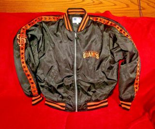 Vintage Mlb San Francisco Giants Hipster Jacket Star Sleeves Old School Size Lg