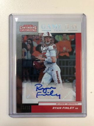 Ryan Finley 2019 Contenders Draft Game Day Ticket Rookie Card Rc Auto 1/18 Sp