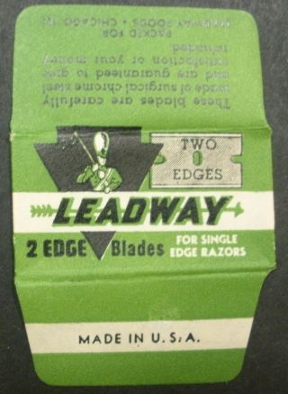 Vintage Usa Razor Blade Leadway Drum Major One Blade Rare