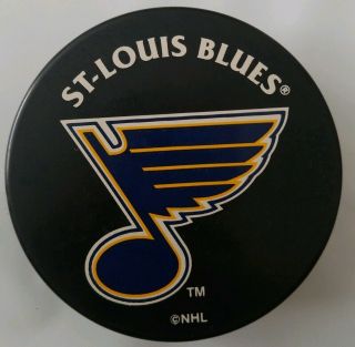 St.  Louis Blues Nhl Inglasco Old Style Official Hockey Puck Made In Slovakia