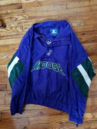 Minnesota Moose Starter Jacket - Rare Vintage Ihl Hockey Zip Up