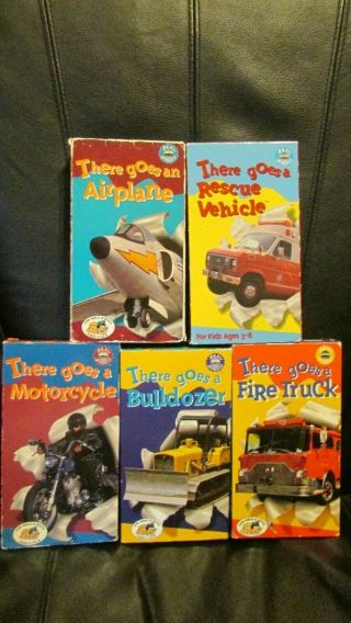 There Goes A Motorcycle Airplane Fire Truck Bulldozer Vintage Real Wheels Vhs