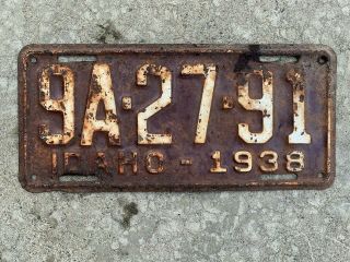 1938 Idaho License Plate 1930 
