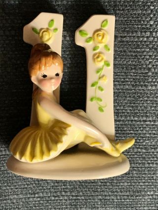 Vintage Originals By Erika Birthday Girl Ballerina Ceramic Figurine Age 11.  Ln