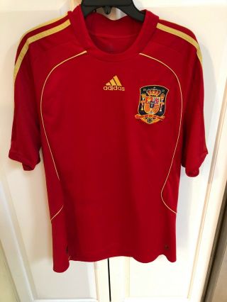 Spain Rfcf National Team Soccer Futbol Adidas Climacool Jersey Large
