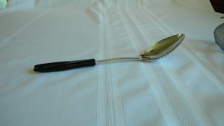 Vintage Ekco Usa Black Plastic Handled Metal Serving Spoon