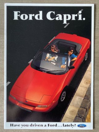 1991 Ford Capri Australian Sales Brochure Plus Spec Sheet