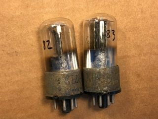 Matched Pair 1944 Ken - Rad 6j5gt/g Glass Vacuum Tubes Test Strong