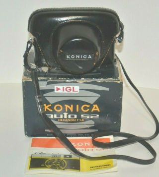 Konica Auto S2 35mm Film Rangefinder Camera Hexanon 45mm F1.  8 Lens Japan