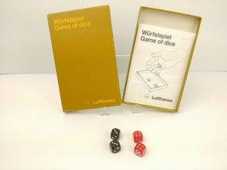 Lufthansa Airlines Game Of Dice Box Wurfelspiel Vintage 1970 